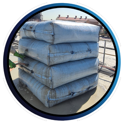 Large grout packs used for pillar replacement